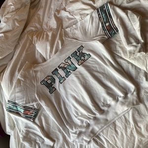 Pink Victoria’s Secret Sweatshirt Top White
